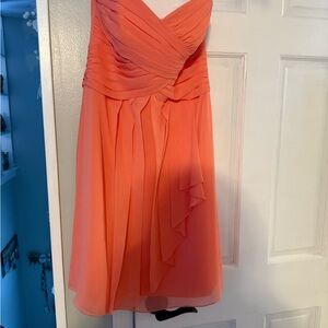 David's Bridal Asymmetrical Coral Dress